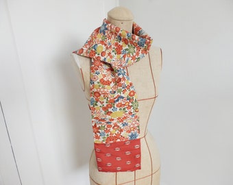 Kimono scarf, multi colour floral Japanese kimono fabric, vintage Japanese kimono, gift for her, gifts for women, decorative scarf, floral