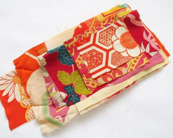Japanische Stoffreste, Vintage japanischer Stoff, perfekt für Nähprojekte und Patchwork
