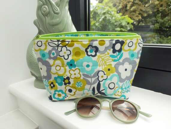 Trousse à Maquillage ARTEBENE - Couleurs Citron Vert, Jaune, Bleu - Coton - Neuve Avec étiquettes