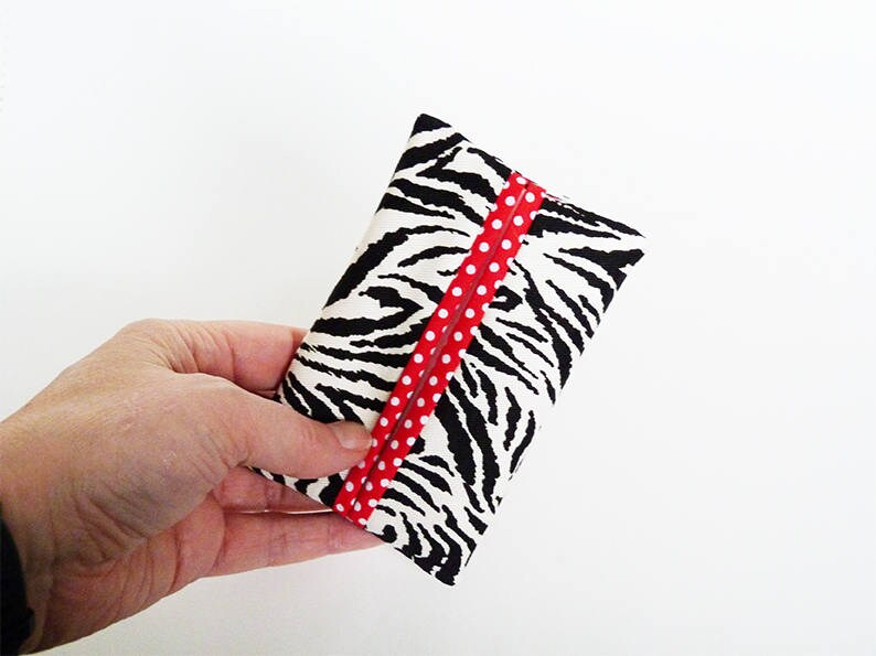 zebra print black and white cotton zebra design Tissue holder cotton case
