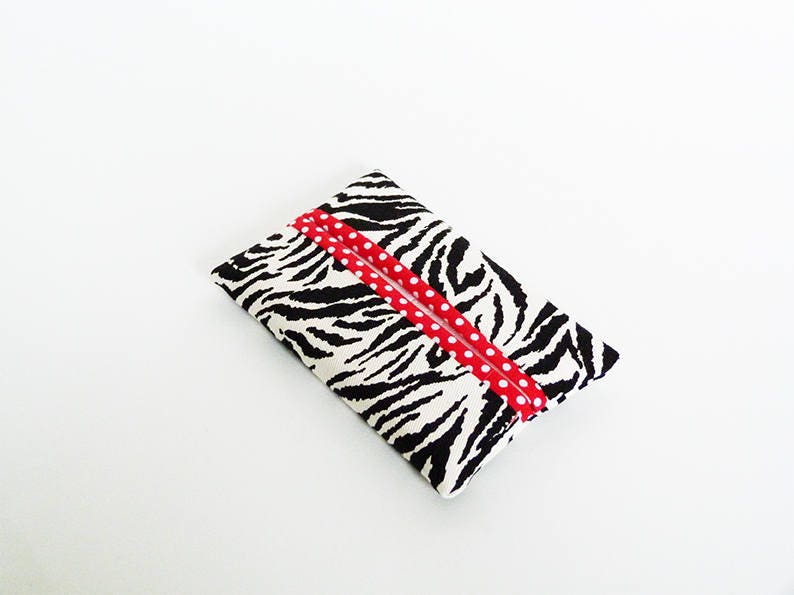 zebra print black and white cotton zebra design Tissue holder cotton case