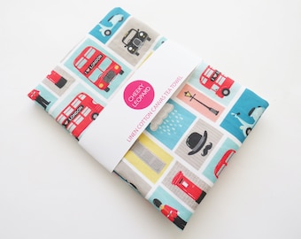 London Print Tea Towel: Cotton Canvas Souvenir Dish Cloth