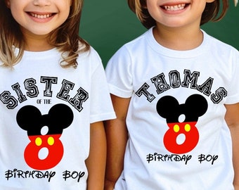 Personalized Matching Family Mickey Shirts For Kids, Birthday Boy Shirts, Mickey Mouse, Mickey Birthday Boy Shirt, Birthday Boy Custom Shirt
