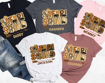 Custom Safari Squad Shirt, Family Vacation Shirts, Zoo Shirt, Safari Guide Shirt, Safari Trip Shirt African Safari,Safari Birthday Trip Tee