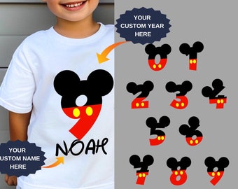 Personalized Mickey TShirts For Kids, Mickey Mouse Birthday Boy Shirt, Birthday Boy Custom Shirt, Birthday Boy Shirts, Mickeymouse Shirt
