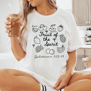 Fruit of the Spirit Christian Tshirt, Bible Verse Tshirt, Religious Women Gift, Jesus Shirt, Boho Christian Shirt, Galatians Shirt,Faith Tee