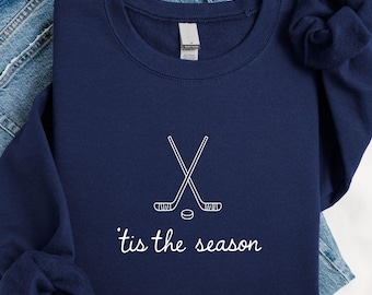 Tis The Season Hockey Sweatshirt,  Ice Hockey Sweater Gift For Player, Hockey Coach Outfit, Game Day Tee
