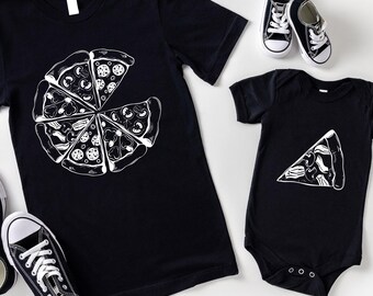 Pizza and Pizza Slice Tshirt, Dad Baby Matching Shirts,Fathers Day Daddy Mini Outfit, Daddy and Me Funny Shirts, Dad Son Shirt, Dad Girl Tee