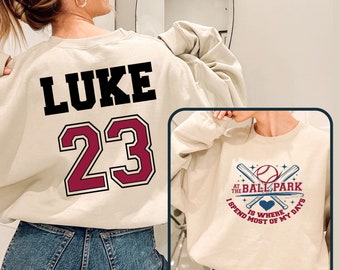 At The Ballpark Is Where Spend Most of My Days Shirt,Baseball Season Sweatshirt,Funny Baseball Game Day Mom Sweater,Retro Baseball Mom Shirt