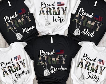 Custom Proud Army Family Shirts,Cool USA Army Custom Shirt,Matching Army  Family Shirt,Proud Army Family Shirts,Custom Name USA Army Shirt