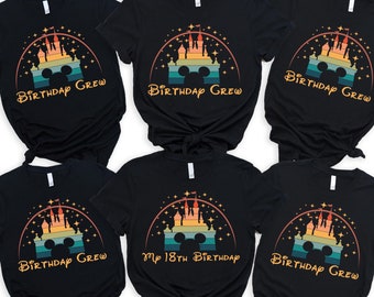 Custom Disney Family Birthday Crew Shirt, Birthday Squad Disneyland Shirt, Birthday Disney Trip Shirt, Disney Castle Birthday Group Shirt