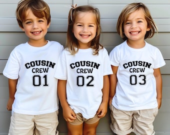 Retro Matching Cousins Shirts, Cousin Crew Custom Number Shirt, Cousin Trip Matching Family, Family Reunion,Cousin Tribe Gifts,Vacation Tees