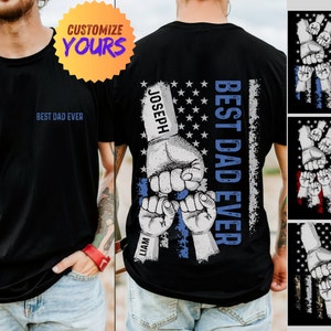 Custom Shirt for Dad, Fist Bump Dad Tshirt Bestseller, Personalized Gift For Dad Birthday Gift For HimFather&#39;s Day Tshirt With Kids Names
