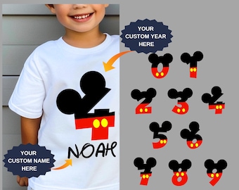 Personalized Mickey Shirts For Kids, Birthday Boy Custom Shirt, Mickey Birthday Boy Shirt, Birthday Boy Shirts, Mickey Mouse Shirt for Boys