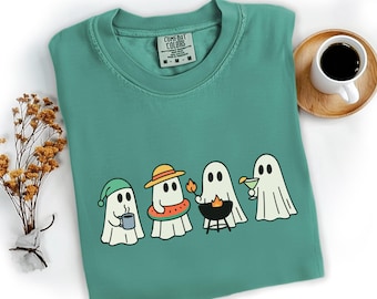 Comfort Color Ghost Beach Shirt,Summer Halloween Shirt,Halloween Beach Shirt,Summerween Ghost Shirt,Witchy Summer Shirt,Spooky Halloween Tee