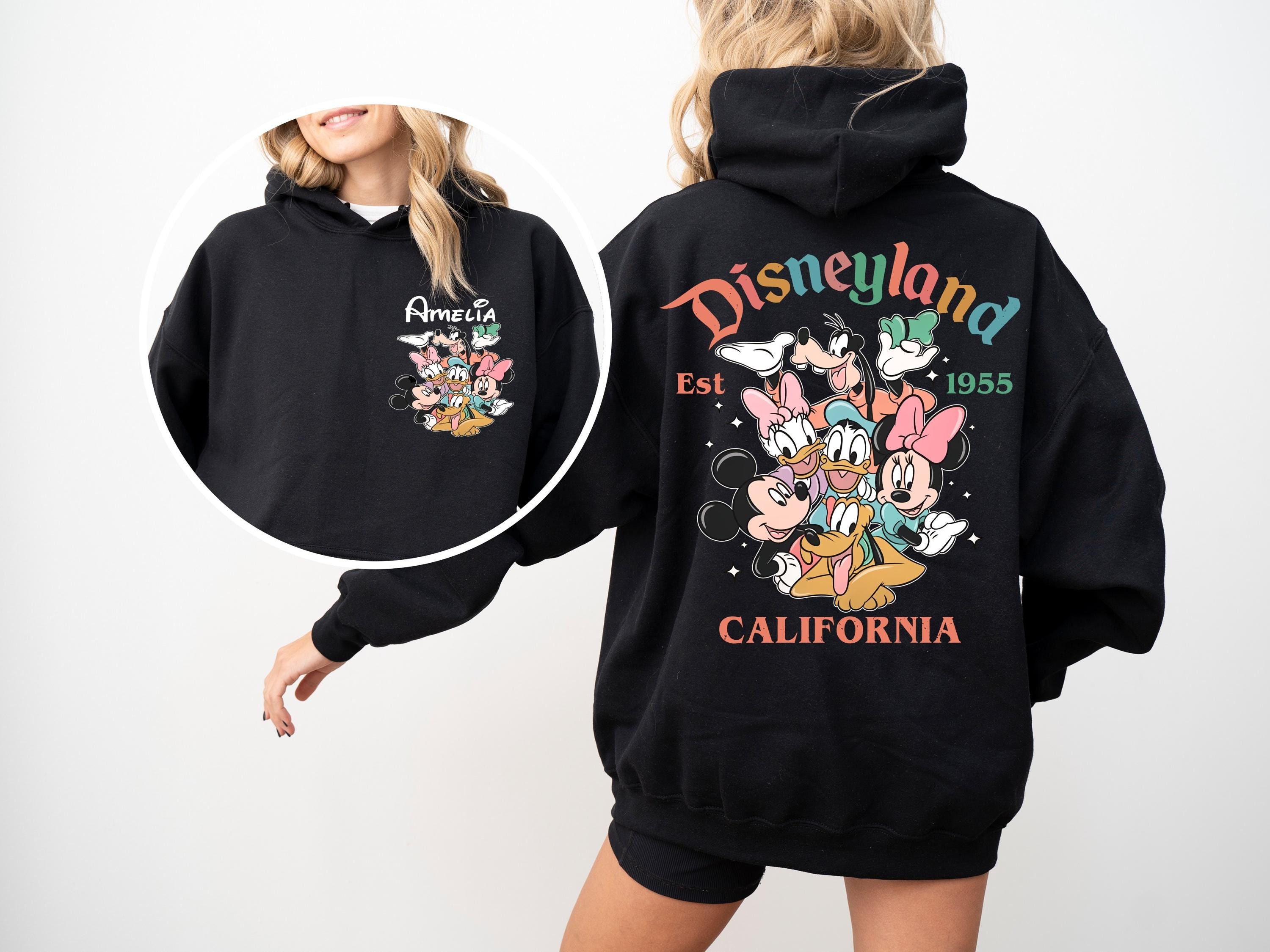 Custom Disneyland California Hoodie,Custom Disneyworld Sweatshirt, Disneyland Est 1955, Mickey and Friends Hoodie,Disney Family Matching Tee