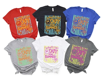 Schools Out For Summer Shirt, Vintage Teacher Shirt, Summer Vacation Tee, Last Day of School Gift, Happy Summer Tshirt, School Is Out Tee