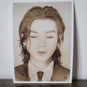 BTS Suga Yoongi Art Print: D-Day Pencil Sketch Fanart