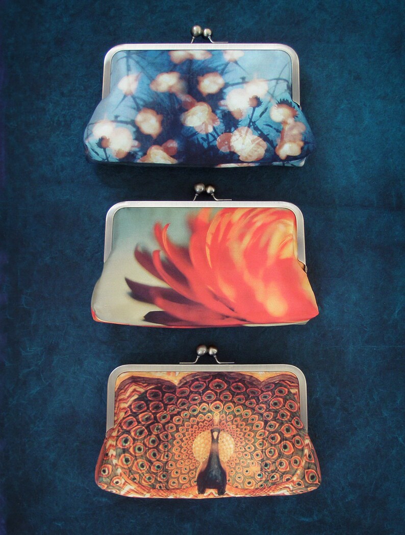 Clutch bag, printed silk purse, woodland wedding, bridesmaid gift, FOREST LIGHTS image 5