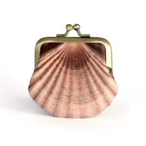 Seashell coin purse, velvet scallop pouch image 2