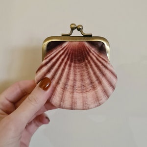 Seashell coin purse, velvet scallop pouch image 6