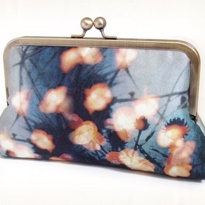 Clutch bag, printed silk purse, woodland wedding, bridesmaid gift, FOREST LIGHTS image 1