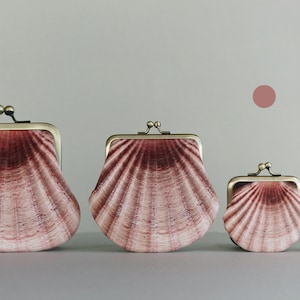 Seashell coin purse, velvet scallop pouch image 4