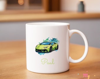 Sportwagen-Becher, personalisierter Rennwagen-Becher, Rennwagen-Kaffeebecher, Sportwagen-Kaffeetasse, Sportwagen-Teetasse, Keramik-Sportwagen-Becher für ihn