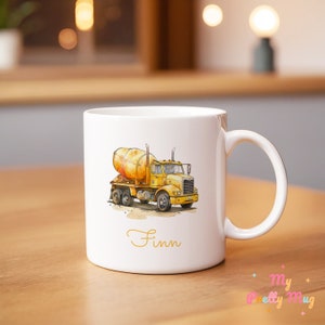 Taza de camión mezclador de cemento, taza de mezclador de cemento personalizada, taza de café, camión, taza de café, taza de té, camión, taza de cerámica, regalo para él