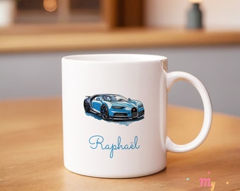 Sportwagen-Becher, personalisierter Rennwagen-Becher, Rennwagen-Kaffeebecher, Sportwagen-Kaffeetasse, Sportwagen-Teetasse, Keramik-Sportwagen-Becher für ihn