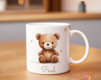 Taza de oso lindo, regalo de oso de peluche personalizado, taza de oso abrazable, taza de café de oso lindo, taza de café de oso de peluche, taza de té de oso de peluche, taza de cerámica, regalo para niños