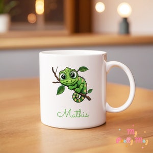 Chameleon Mug Personalized Chameleon Mug Custom Name Chameleon Mug Ceramic Chameleon Mug Chameleon Coffee Cup Chameleon Tea Cup Gift For Kid