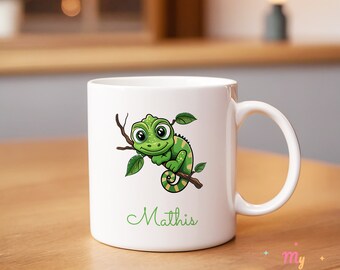 Chameleon Mug Personalized Chameleon Mug Custom Name Chameleon Mug Ceramic Chameleon Mug Chameleon Coffee Cup Chameleon Tea Cup Gift For Kid