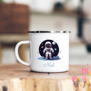 Space Astronaut Mug Personalized Space Astronaut Mug Astronaut Coffee Mug Space Coffee Cup Cosmonaut Tea Cup Enamel Space Mug Gift For Him