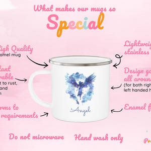 Angel Over The Clouds Mug Personalized Angel Mug Angel Coffee Mug Angel Coffee Cup Angel Tea Cup Enamel Angel Wings Mug Gift For Kids Illustration Of An Angel Flying Over The Clouds, Heaven Mug, Rest In Peace Mug.