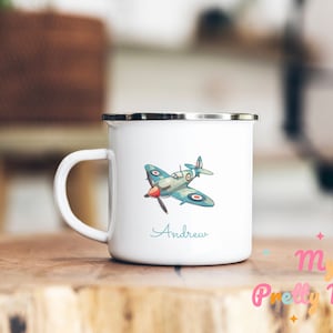 Spitfire Mug Personalized Spitfire Mug Spitfire Gift Spitfire Coffee Mug Plane Spitfire Coffee Cup Spitfire Tea Cup Enamel Mug Gift For Him