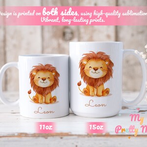 Lion Mug Personalized Lion Mug Custom Lion Mug Gift Ceramic Lion Mug Lion Coffee Mug Lion Coffee Cup Lion Tea Cup Ceramic Mug Gift For Kids, Ceramic Cute Lion Mug With Custom Name, Lion Mug For Kids, Personalized Name Childrens Cup, Birthday Gift
