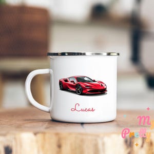 Red Sports Car Mug Personalized Car Mug Racing Car Coffee Mug Race Car Coffee Cup Sport Car Tea Cup Enamel Race Car Mug Gift For Him Car Cup