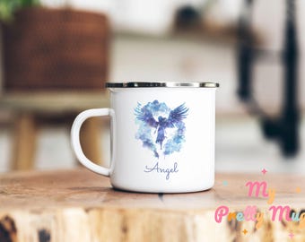 Taza Ángel sobre las Nubes Taza de Ángel personalizada Taza de café de Ángel Taza de té de Ángel Taza de Alas de Ángel esmaltada Regalo para niños