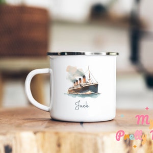 Titanic Mug Personalized Titanic Mug Titanic Coffee Mug Titanic Coffee Cup Titanic Tea Cup Enamel Titanic Mug Old Boat Mug Gift For Him