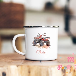 Quad Bike Mug Personalized Quad Bike Mug Quad Bike Gift Kids Mug Quad Coffee Cup Quad Tea Cup Quad Bike Tea Mug Enamel Mug Gift For Him