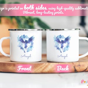 Angel Over The Clouds Mug Personalized Angel Mug Angel Coffee Mug Angel Coffee Cup Angel Tea Cup Enamel Angel Wings Mug Gift For Kids Illustration Of An Angel Flying Over The Clouds, Heaven Mug, Rest In Peace Mug.