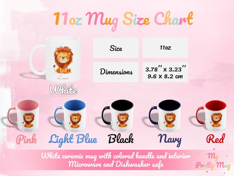 Lion Mug Personalized Lion Mug Custom Lion Mug Gift Ceramic Lion Mug Lion Coffee Mug Lion Coffee Cup Lion Tea Cup Ceramic Mug Gift For Kids, Ceramic Cute Lion Mug With Custom Name, Lion Mug For Kids, Personalized Name Childrens Cup, Birthday Gift