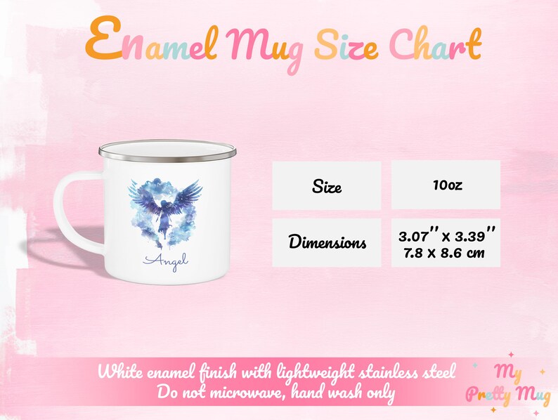 Angel Over The Clouds Mug Personalized Angel Mug Angel Coffee Mug Angel Coffee Cup Angel Tea Cup Enamel Angel Wings Mug Gift For Kids Illustration Of An Angel Flying Over The Clouds, Heaven Mug, Rest In Peace Mug.