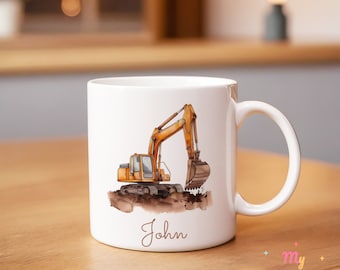 Taza de excavadora personalizada Taza de excavadora de cerámica Taza de café de excavadora Taza de café de excavadora Taza de cerámica de excavadora Regalo para él