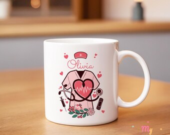 Taza de enfermera personalizada Taza de enfermera personalizada para hospital Taza de enfermera personalizada Taza de café de enfermera Taza de café de enfermera Taza de té de enfermera Taza de cerámica de enfermera Regalo para enfermera