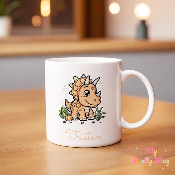 Sacca Zainetto Trixie Con Triceratopo Mr Triceratops, Personalizzata Con Nome - Idea Regalo Bambini Asilo E Scuola Ritorno A Scuola