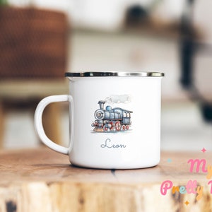 Steam Train Mug Personalized Train Mug Train Gift Mug Train Mug Train Coffee Cup Train Tea Cup Steam Train Tea Mug Enamel Mug Gift For Him