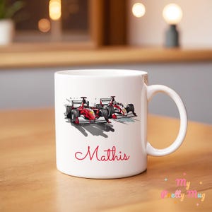 カスタムレーシングカーマグカップ｜パーソナライズされたモータースポーツマグカップ｜レーシングカー好きへのギフト｜コーヒーカップ｜車好きへの誕生日プレゼント