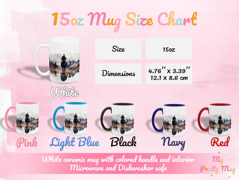 15 oz Cowboy cup sizing graphic showing dimensions and fluid capacity measurement